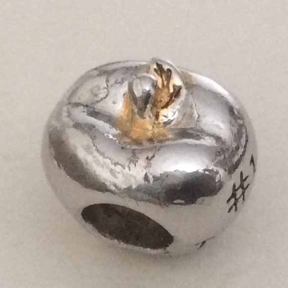 Two tone apple charm gold and silver - Picture 1 of 6